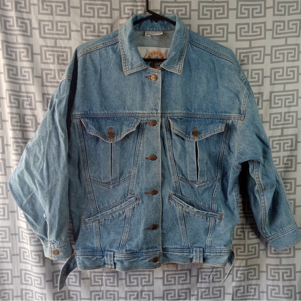Anchor blue vtg denim jacket women small fits like a medium